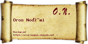 Oros Noémi névjegykártya
