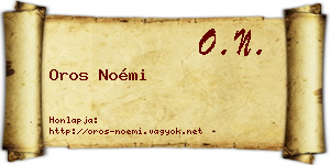 Oros Noémi névjegykártya
